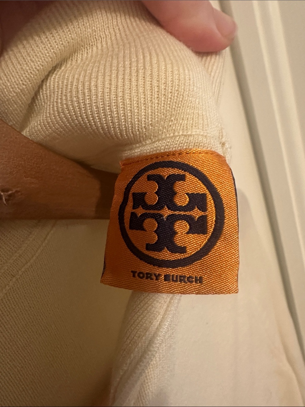 Tory Burch Cream Turtleneck Slim Knit Sweater - Picture 2 of 6